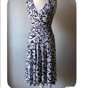 Blue and white little stretch medium dress